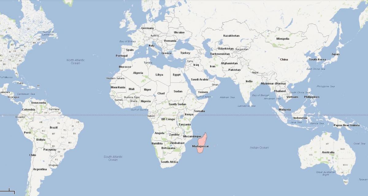 dunia ramani kuonyesha Madagascar