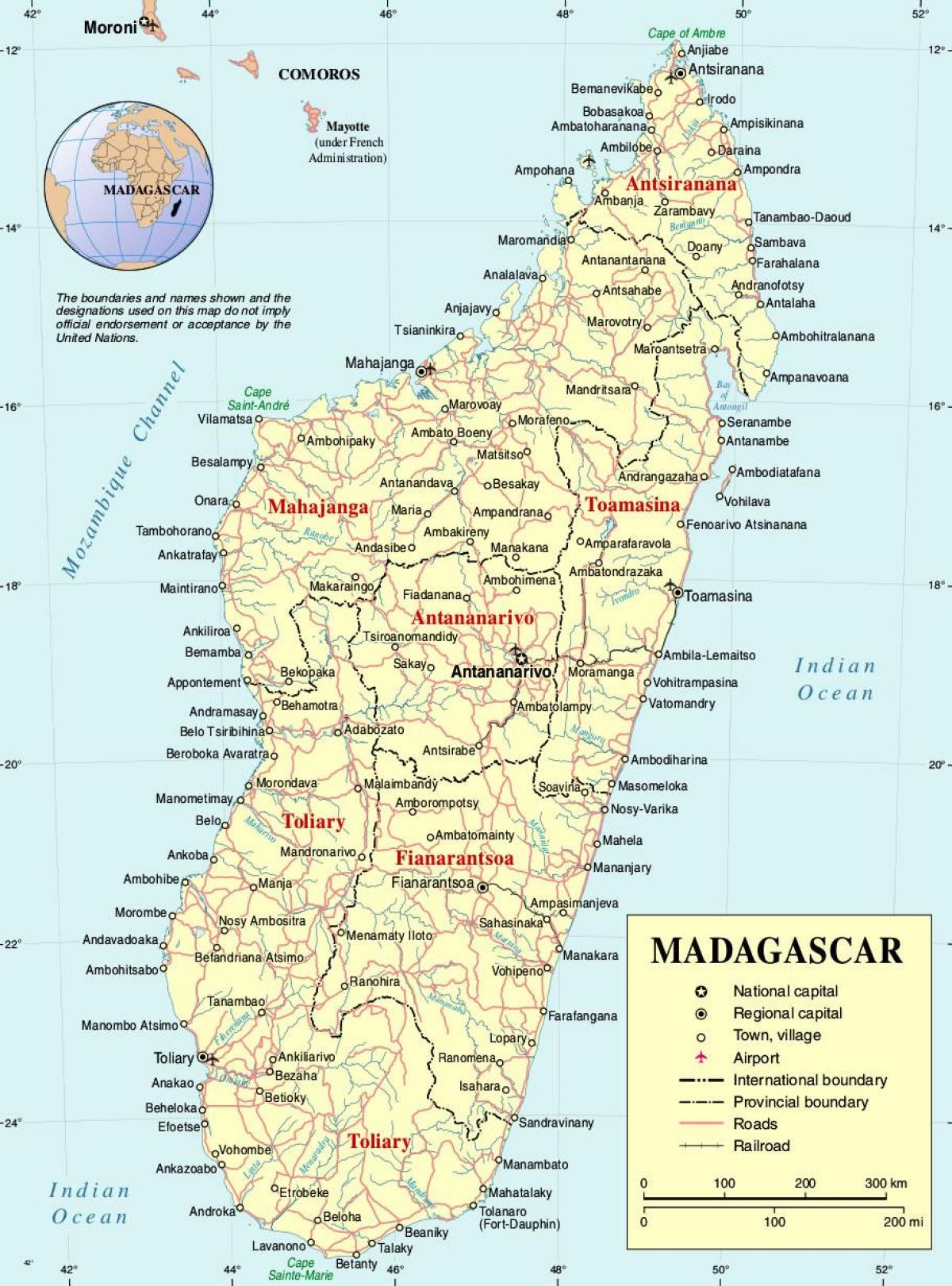 Madagascar ramani na miji