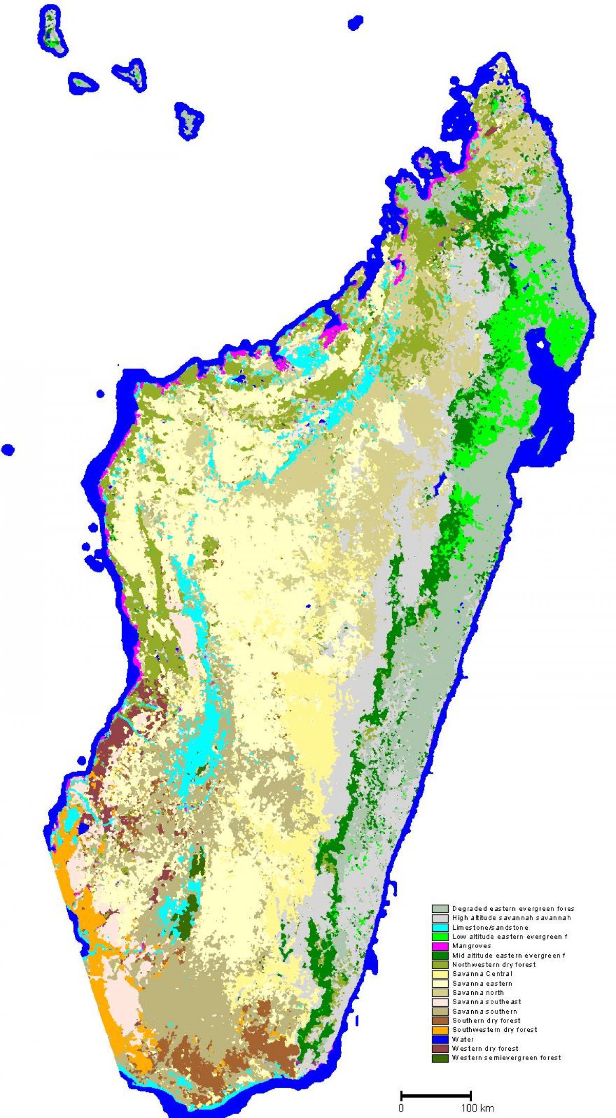 ramani ya Madagascar uoto wa asili