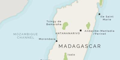 Ramani ya Madagascar na visiwa vya jirani