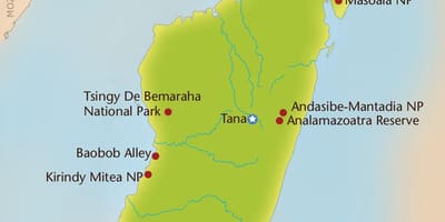 Ramani ya Madagascar milima