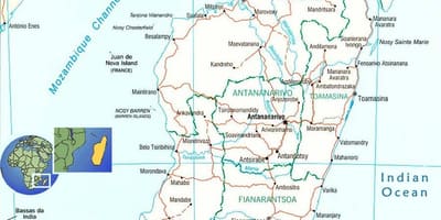 Ramani ya Madagascar mto