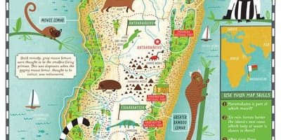 Ramani ya Madagascar ramani kwa ajili ya watoto