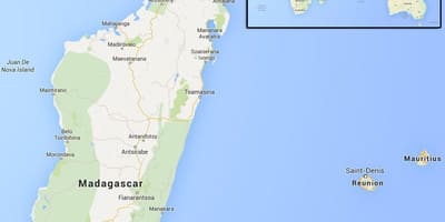 Ramani ya visiwa vya karibu na Madagascar
